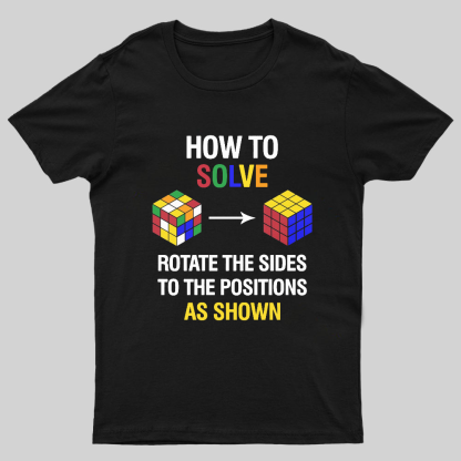 How To Solve Competitive Puzzle Funny Speed Cubing Geeky T-Shirt