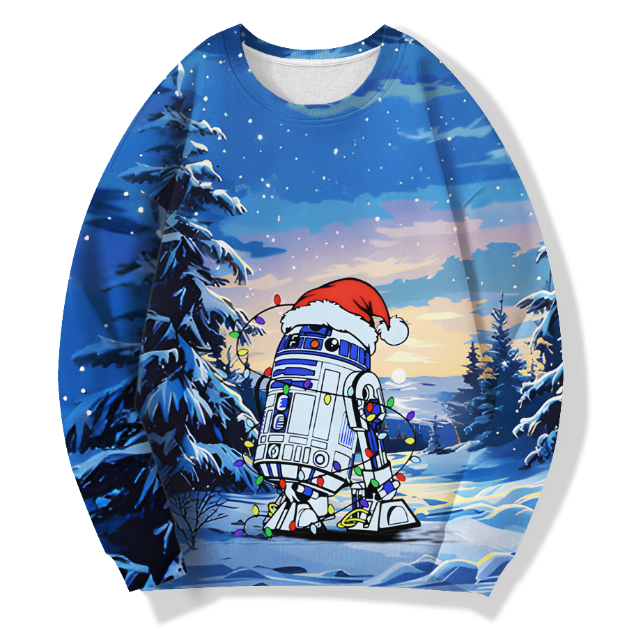 R2D2 Christmas Air Layer Crew-Neck PRINTSweatshirt