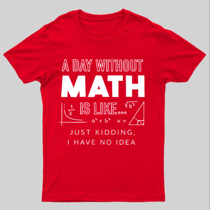 A Day Without Math Is Like Geeky T-Shirt