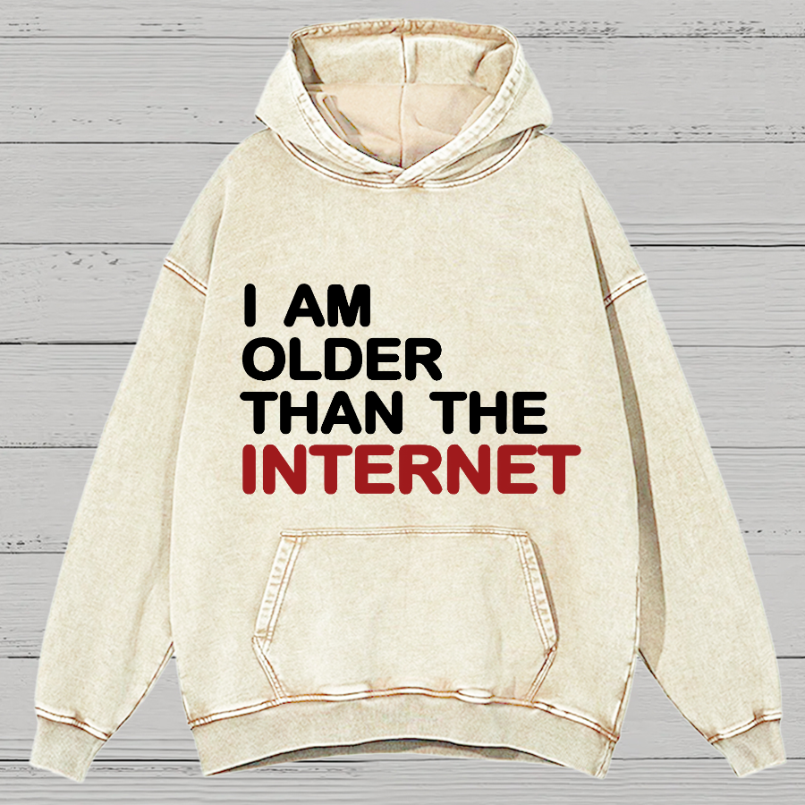 I Am Older Than The Internet Vintage Distressed Hoodie