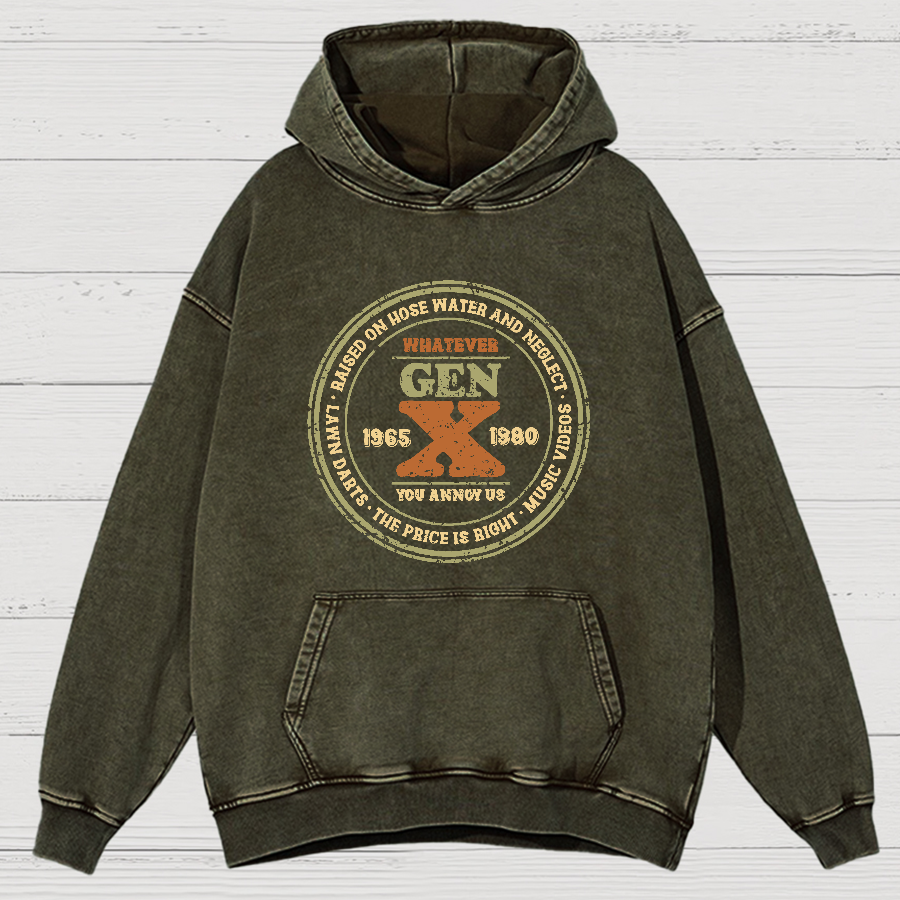 GenX Vintage Distressed Hoodie