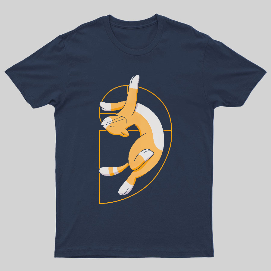 Fibonacci Spiral Cat Geeky T-Shirt