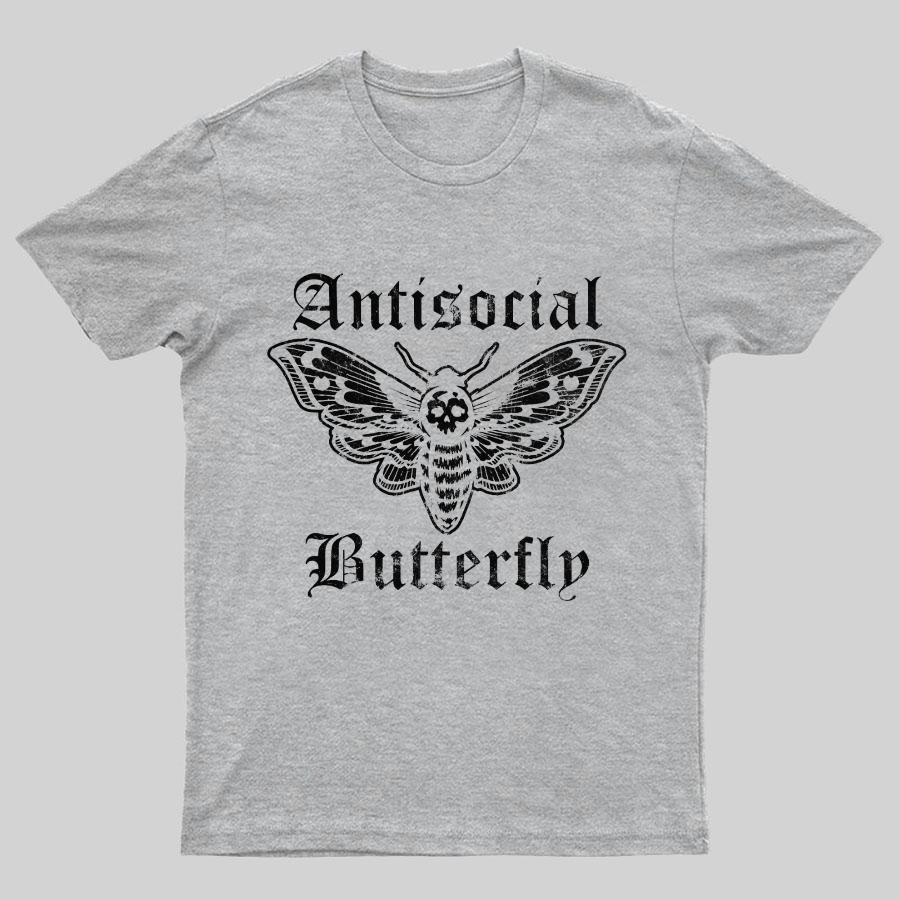 Funny Antisocial Butterfly Geeky T-Shirt