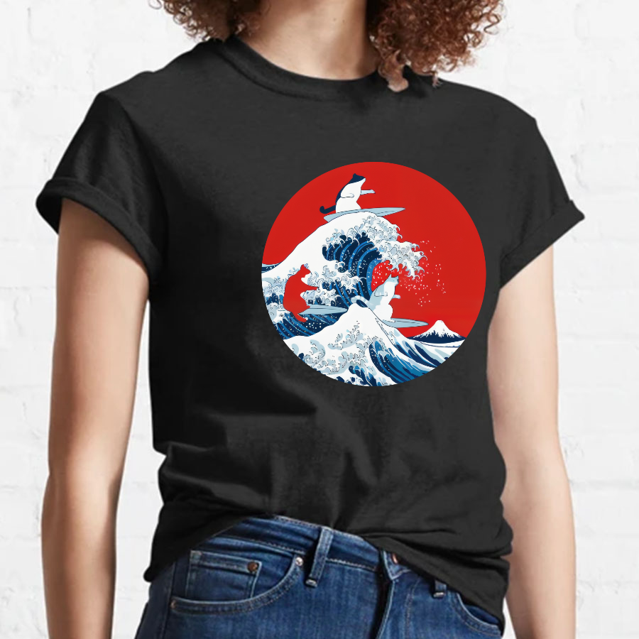 Surfing Cat Funny T-Shirt