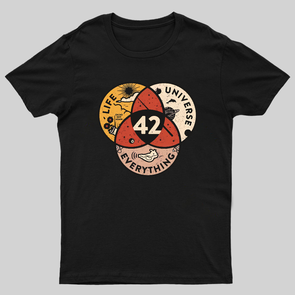 42 The Answer To Life The Universe And Everything Vintage Geeky T-Shirt