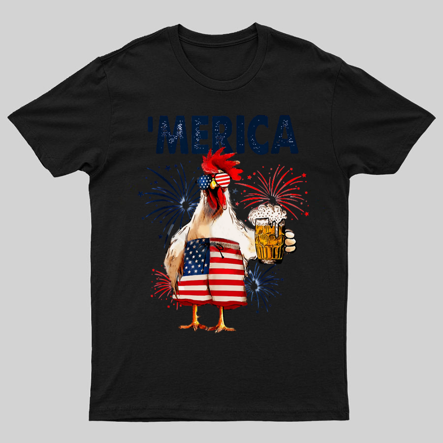 Independence Day Chickens Geeky T-Shirt