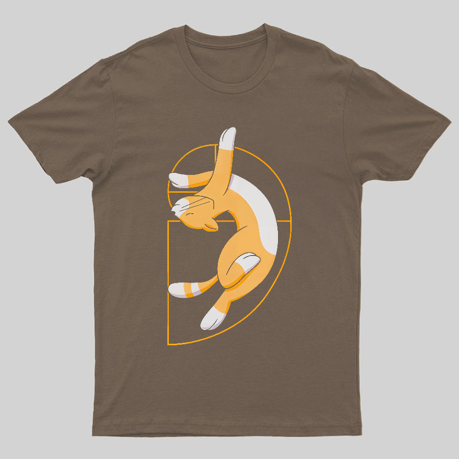 Fibonacci Spiral Cat Geeky T-Shirt