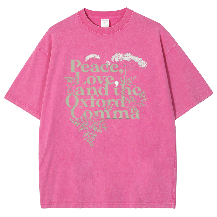 Peace, Love, And The Oxford Comma Vintage Distressed T-shirt