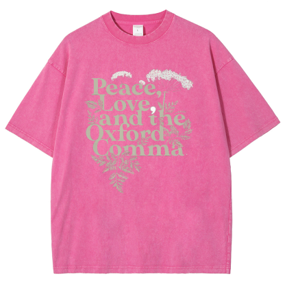 Peace, Love, And The Oxford Comma Vintage Distressed T-shirt