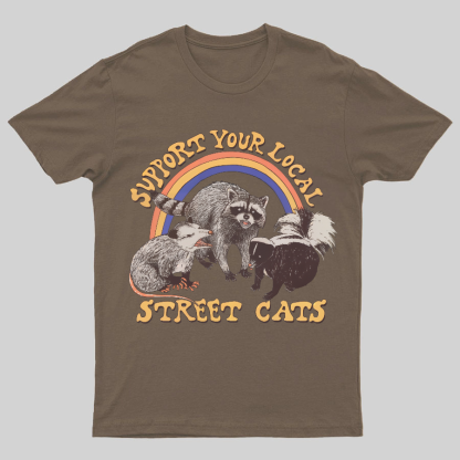 Support Your Local Street Cats (raccoon) Tee