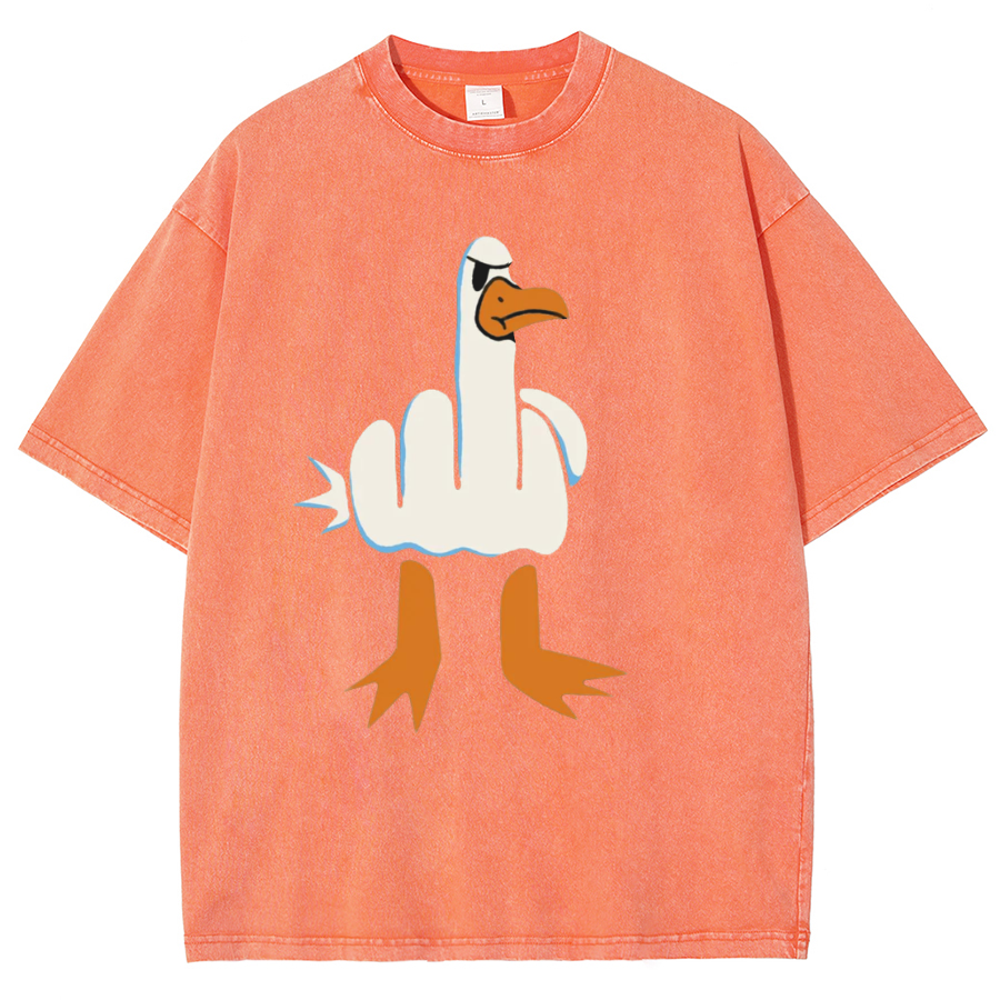 Rude Seagull Design Funny Vintage Distressed T-shirt