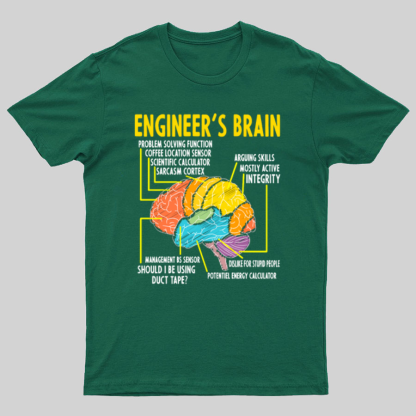 Engineer's Brain Funny Sarcastic Geeky T-Shirt