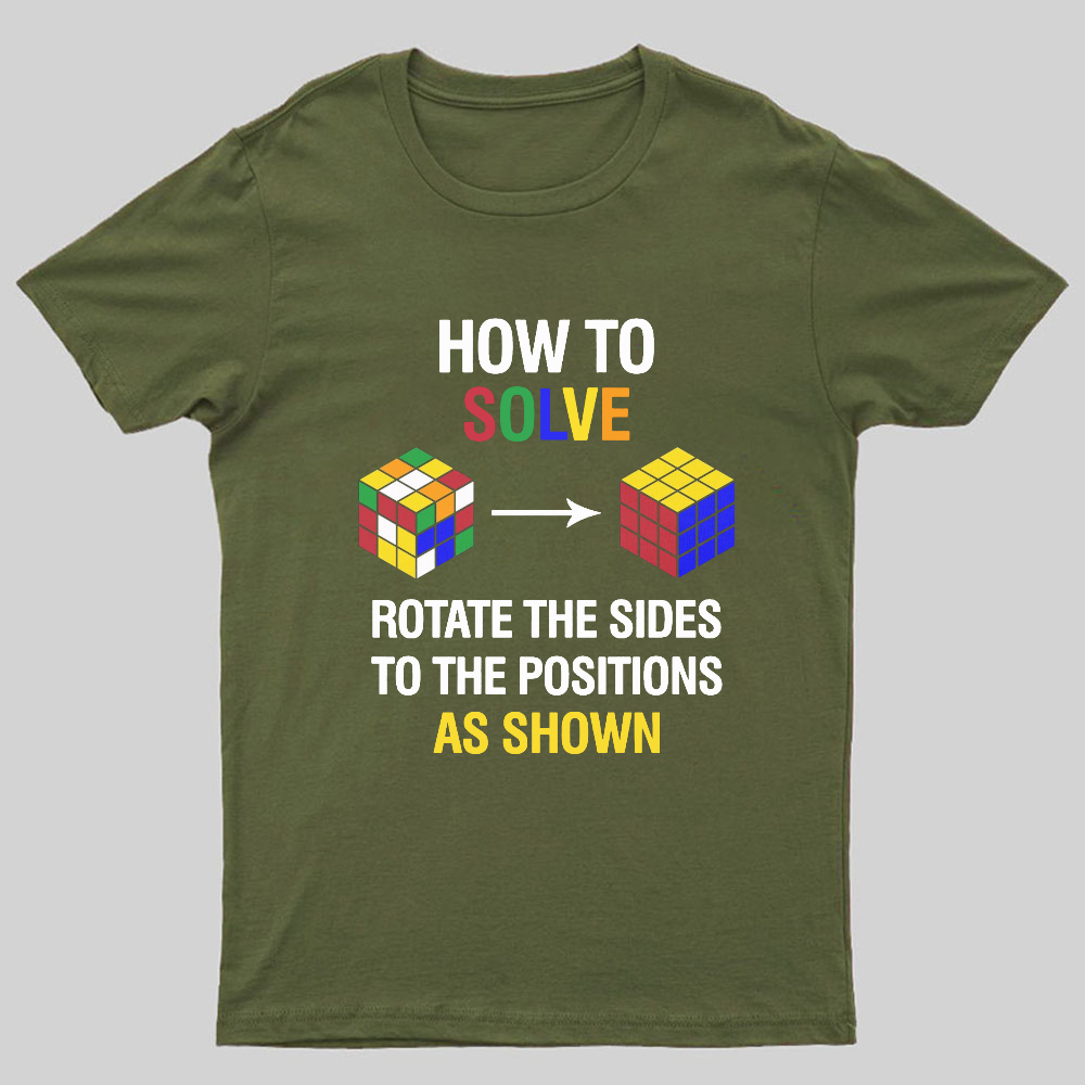 How To Solve Competitive Puzzle Funny Speed Cubing Geeky T-Shirt