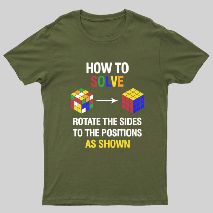How To Solve Competitive Puzzle Funny Speed Cubing Geeky T-Shirt