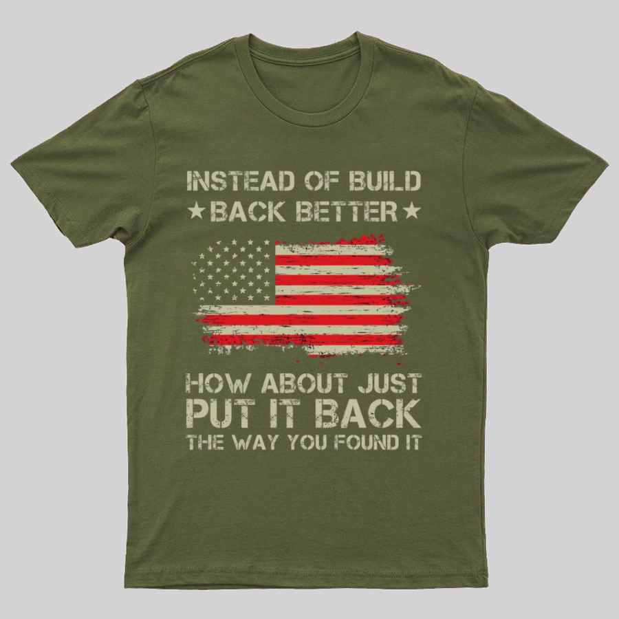 Instead Of Build Back Better How About Just Put It Back 1776 T-Shirt