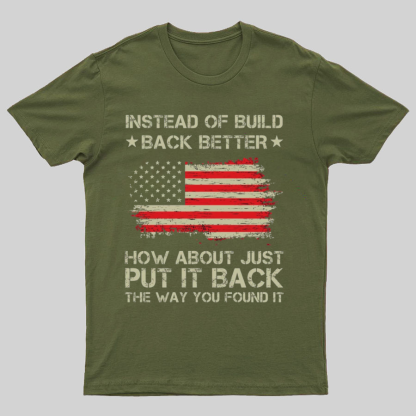 Instead Of Build Back Better How About Just Put It Back 1776 T-Shirt