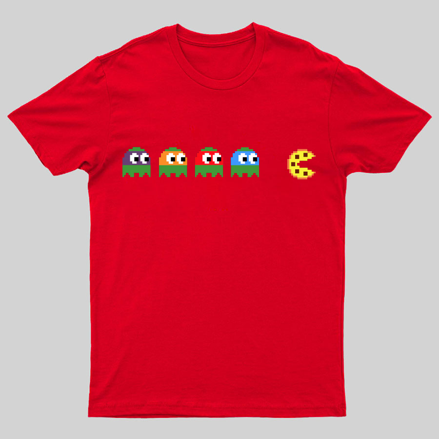 Teenage Mutant Ninja Turtles Chasing Pizza Geeky T-Shirt
