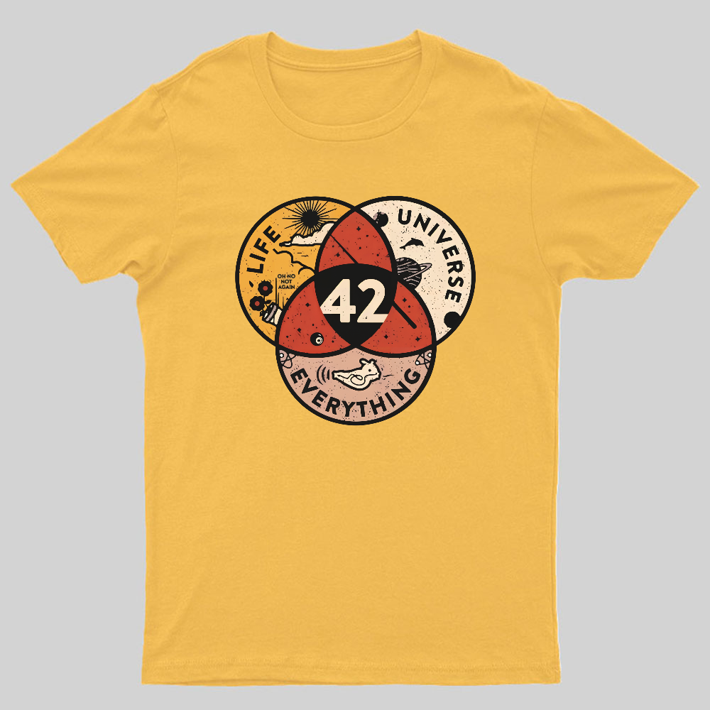 42 The Answer To Life The Universe And Everything Vintage Geeky T-Shirt