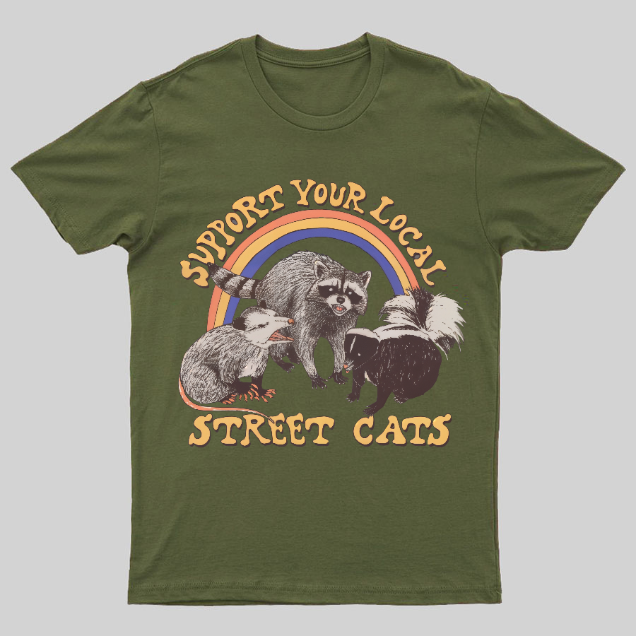 Support Your Local Street Cats (raccoon) Tee