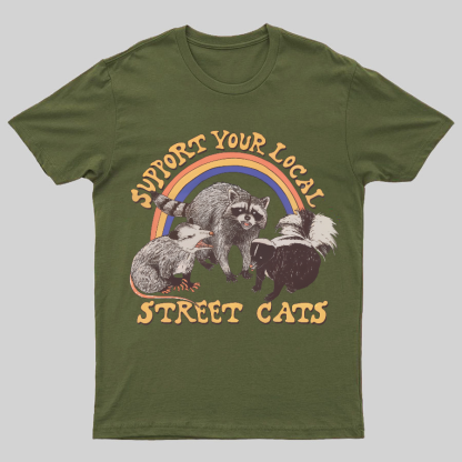 Support Your Local Street Cats (raccoon) Tee