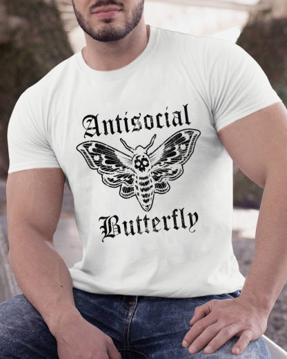 Funny Antisocial Butterfly Geeky T-Shirt