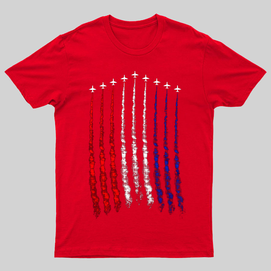 Red White Blue Air Force Flyover 1776 T-Shirt