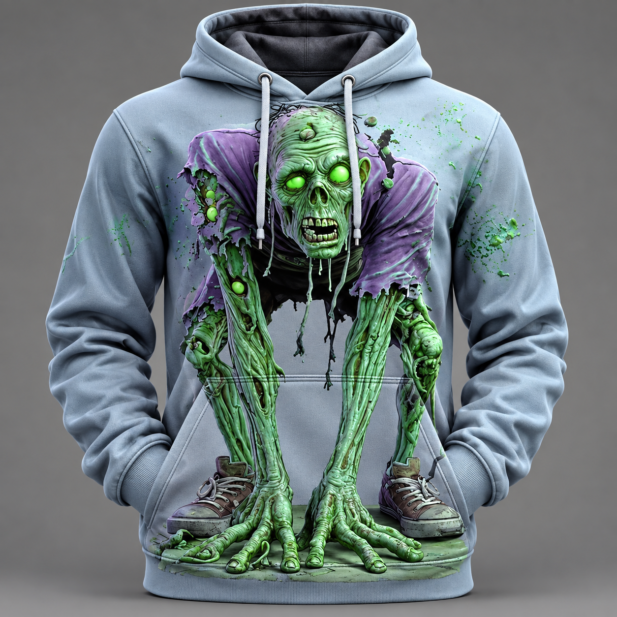 Halloween Funny Skull 3D Print Air Layer Hoodie