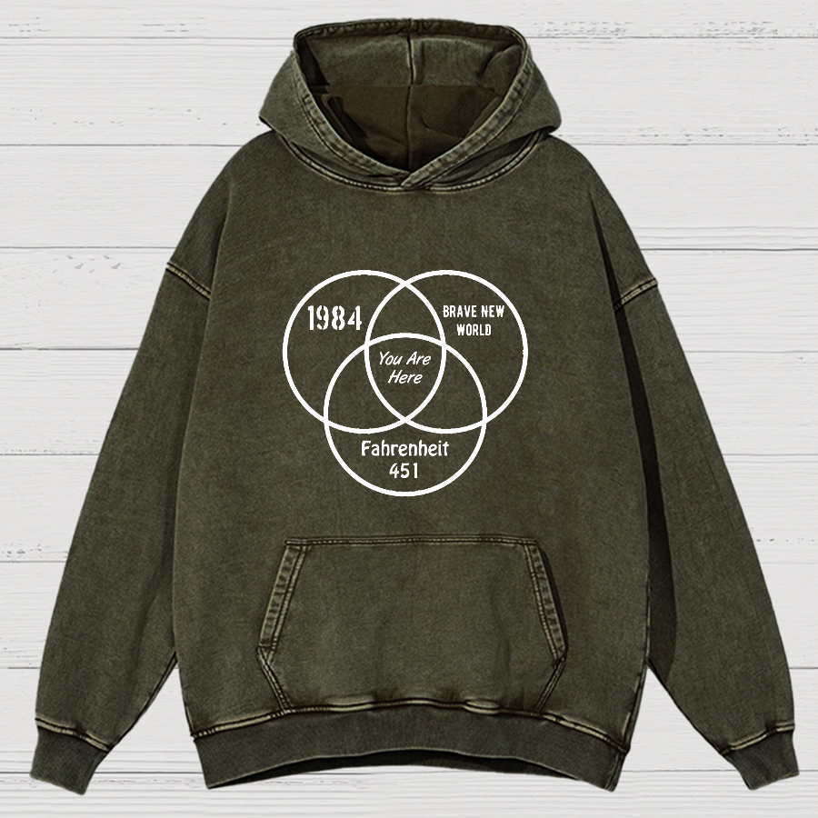 You Are Here Vintage Distressed Hoodie