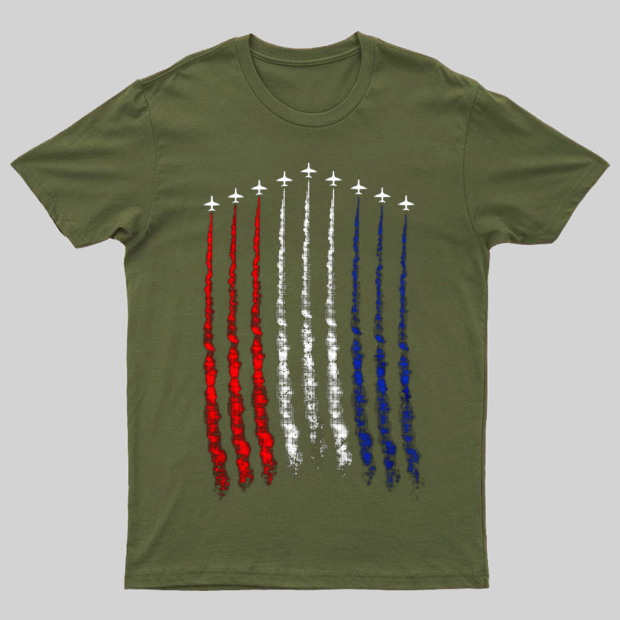 Red White Blue Air Force Flyover 1776 T-Shirt