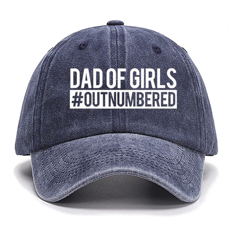 Dad of Girls Outnumbered, Father's Day Funny Cotton Hat