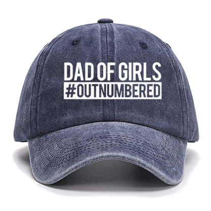 Dad of Girls Outnumbered, Father's Day Funny Cotton Hat