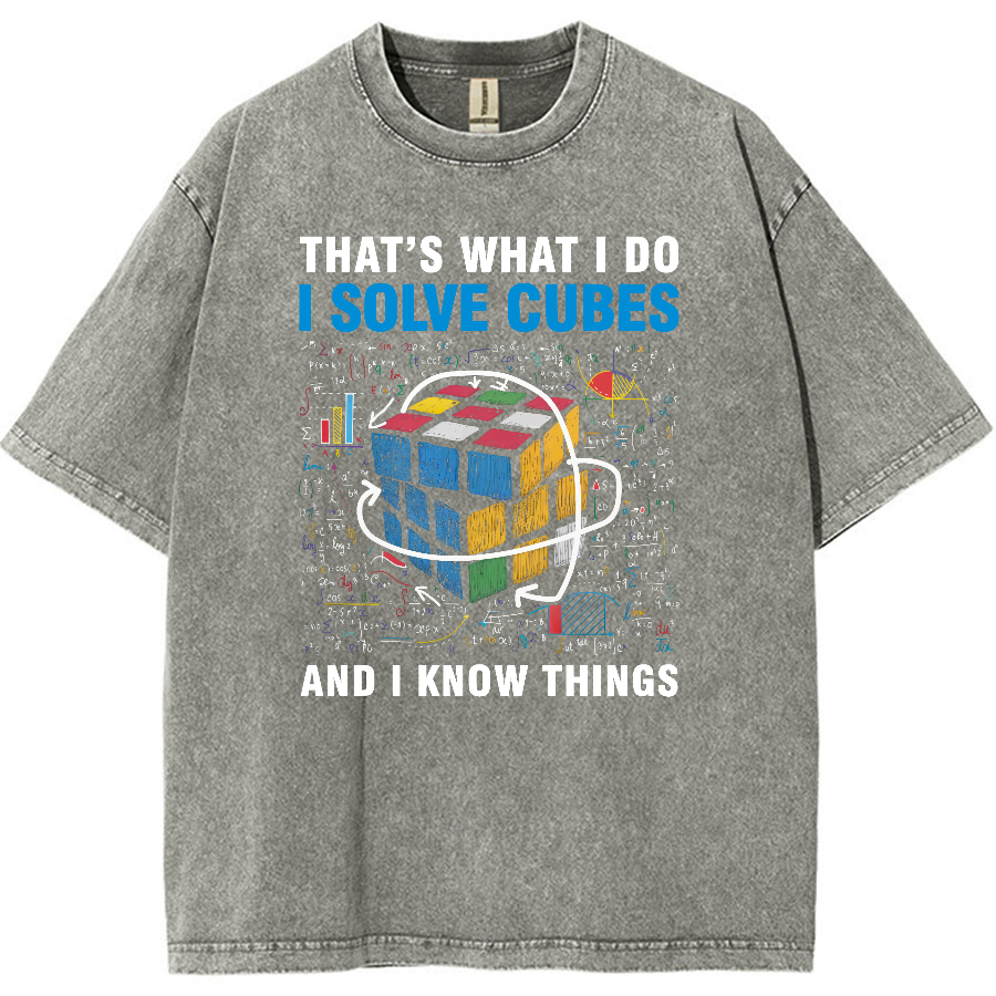 Competitive Puzzle I Solve Cubes And I Know Thing Cubing Vintage Distressed T-shirt