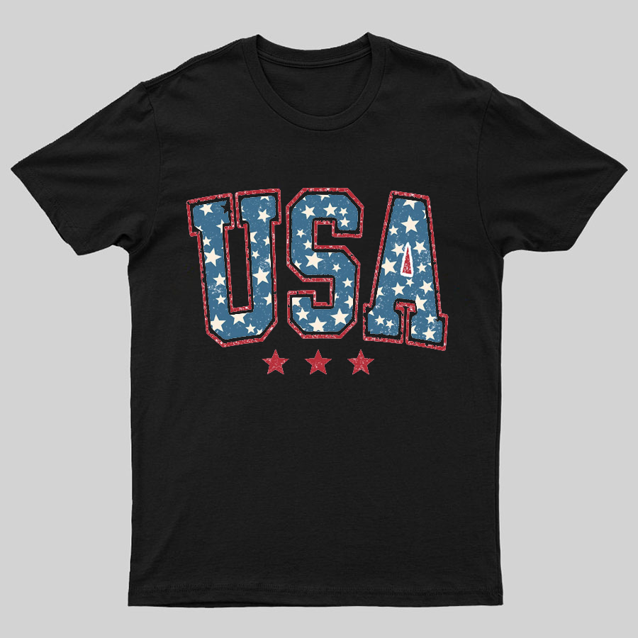 USA Stars and Stripes Geeky T-Shirt