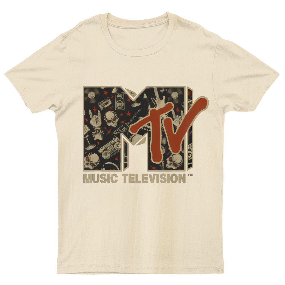 Mademark - MTV Rock n Roll Music Hard Heavy Metal Skull Guitar Vintage Nerdy T-Shirt