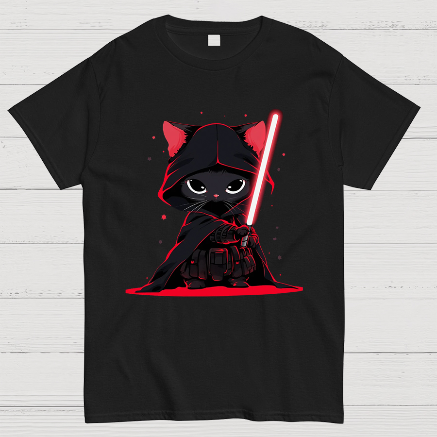 Cat Vader Embrace the Feline Dark Side! Nerdy T-Shirt