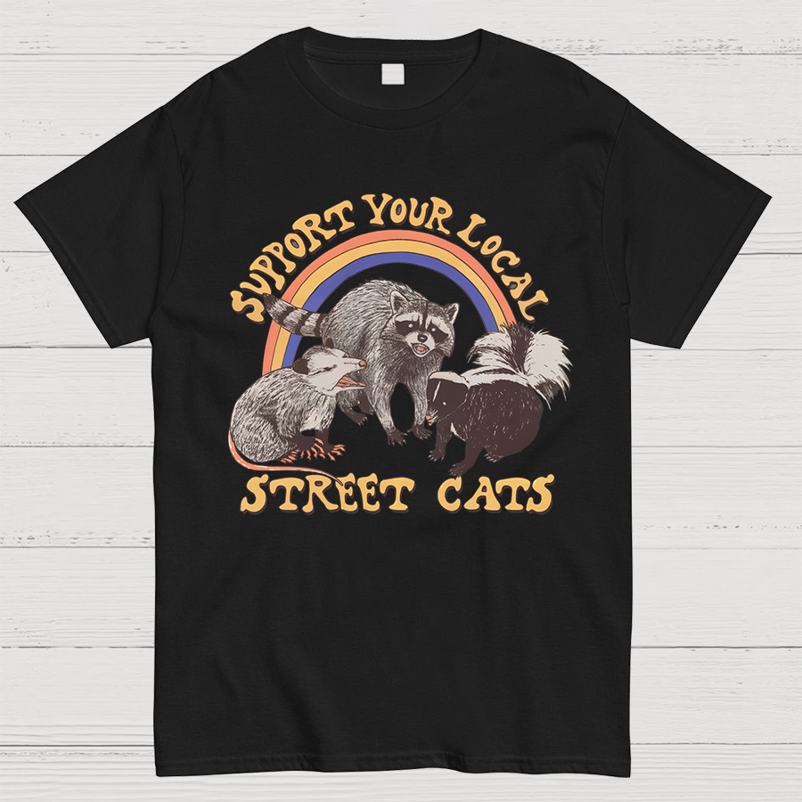 Support Your Local Street Cats (raccoon) Tee