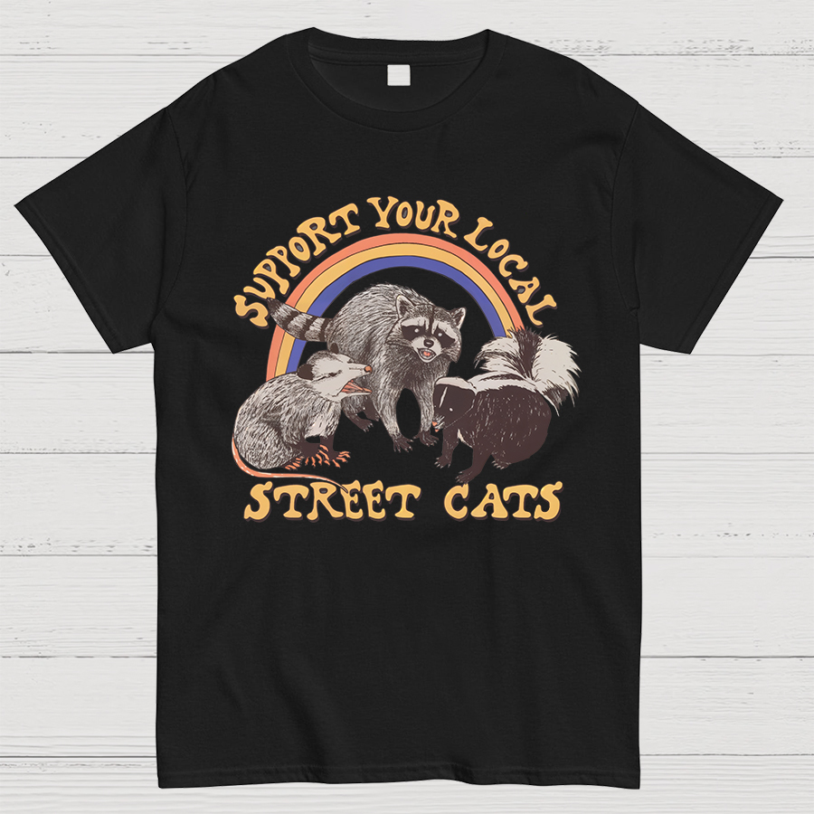 Support Your Local Street Cats (raccoon) Tee