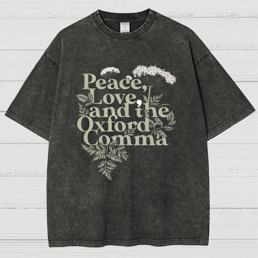 Peace, Love, And The Oxford Comma Vintage Distressed T-shirt