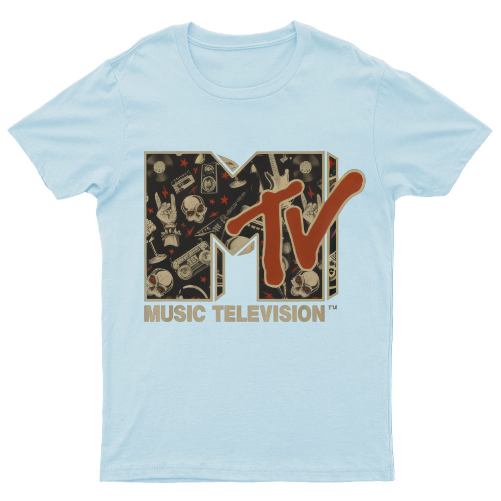 Mademark - MTV Rock n Roll Music Hard Heavy Metal Skull Guitar Vintage Nerdy T-Shirt