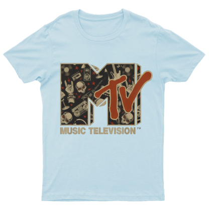 Mademark - MTV Rock n Roll Music Hard Heavy Metal Skull Guitar Vintage Nerdy T-Shirt