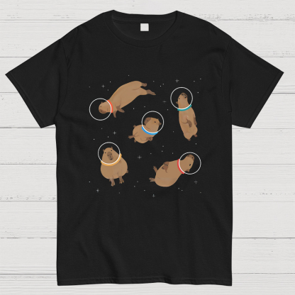 Capybara in Space Funny Geeky T-Shirt