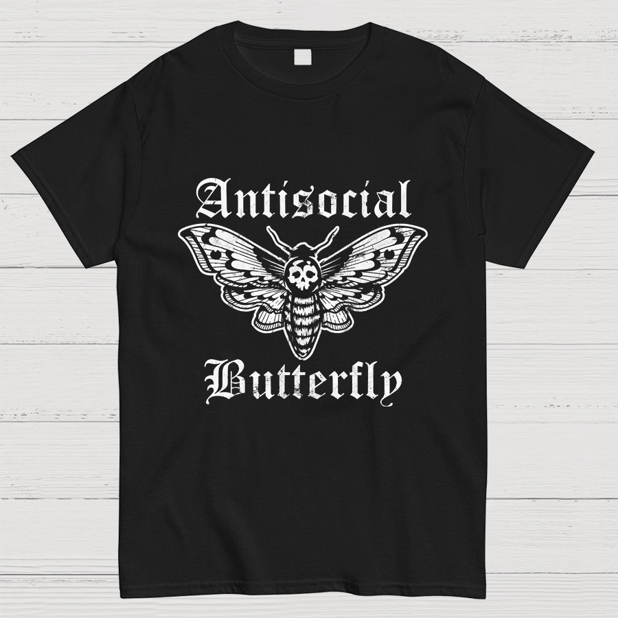Funny Antisocial Butterfly Geeky T-Shirt