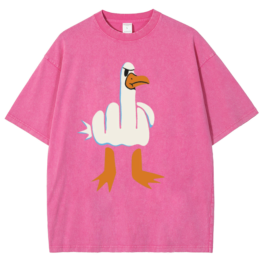 Rude Seagull Design Funny Vintage Distressed T-shirt