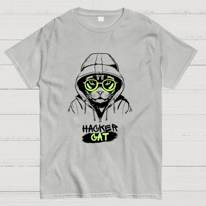 Hacker Cat Geeky T-Shirt