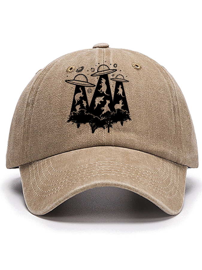 Dinosaur Alien Abduction Unisex Cotton Hat