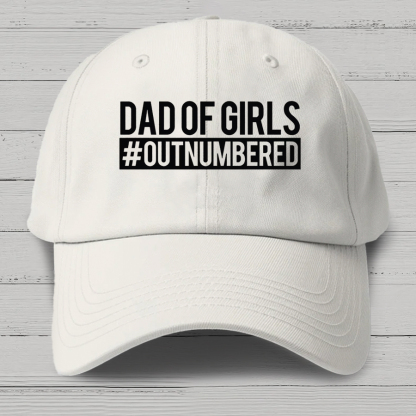 Dad of Girls Outnumbered, Father's Day Funny Cotton Hat