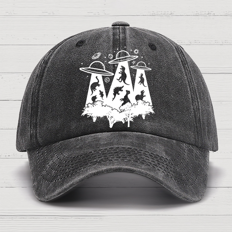 Dinosaur Alien Abduction Unisex Cotton Hat
