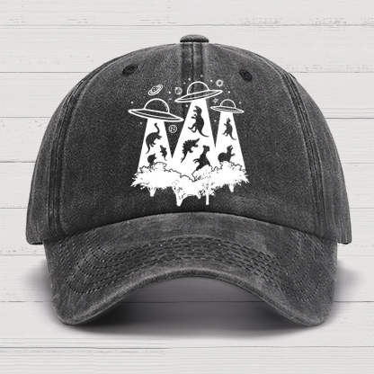 Dinosaur Alien Abduction Unisex Cotton Hat
