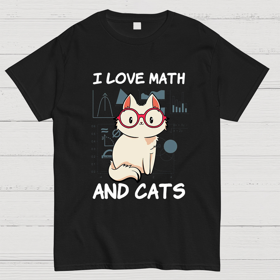 I Love Math And Cats Math Nerd T-Shirt