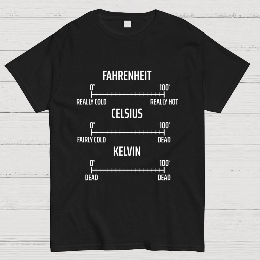 Fahrenheit Celsius Kelvin Geeky T-Shirt